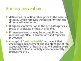 LEVELS OF PREVENTION and modes of Intervention | PPT