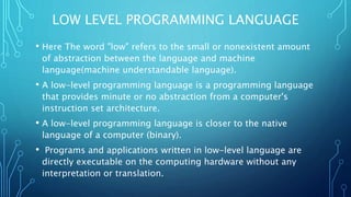 Levels of programming languages | PPT