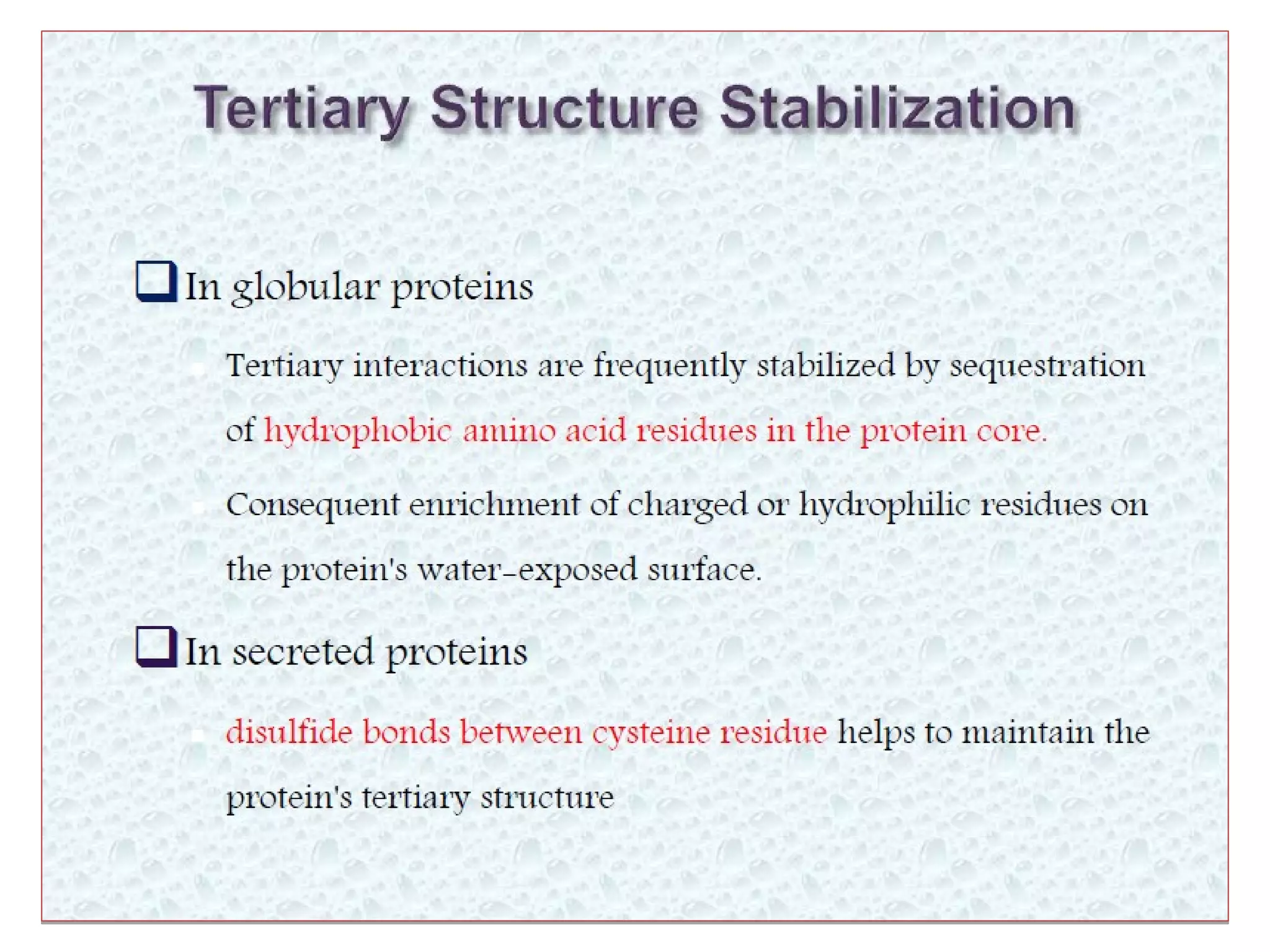 Levels of protein structure