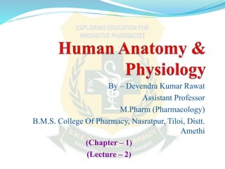 By – Devendra Kumar Rawat
Assistant Professor
M.Pharm (Pharmacology)
B.M.S. College Of Pharmacy, Nasratpur, Tiloi, Distt.
Amethi
(Chapter – 1)
(Lecture – 2)
 