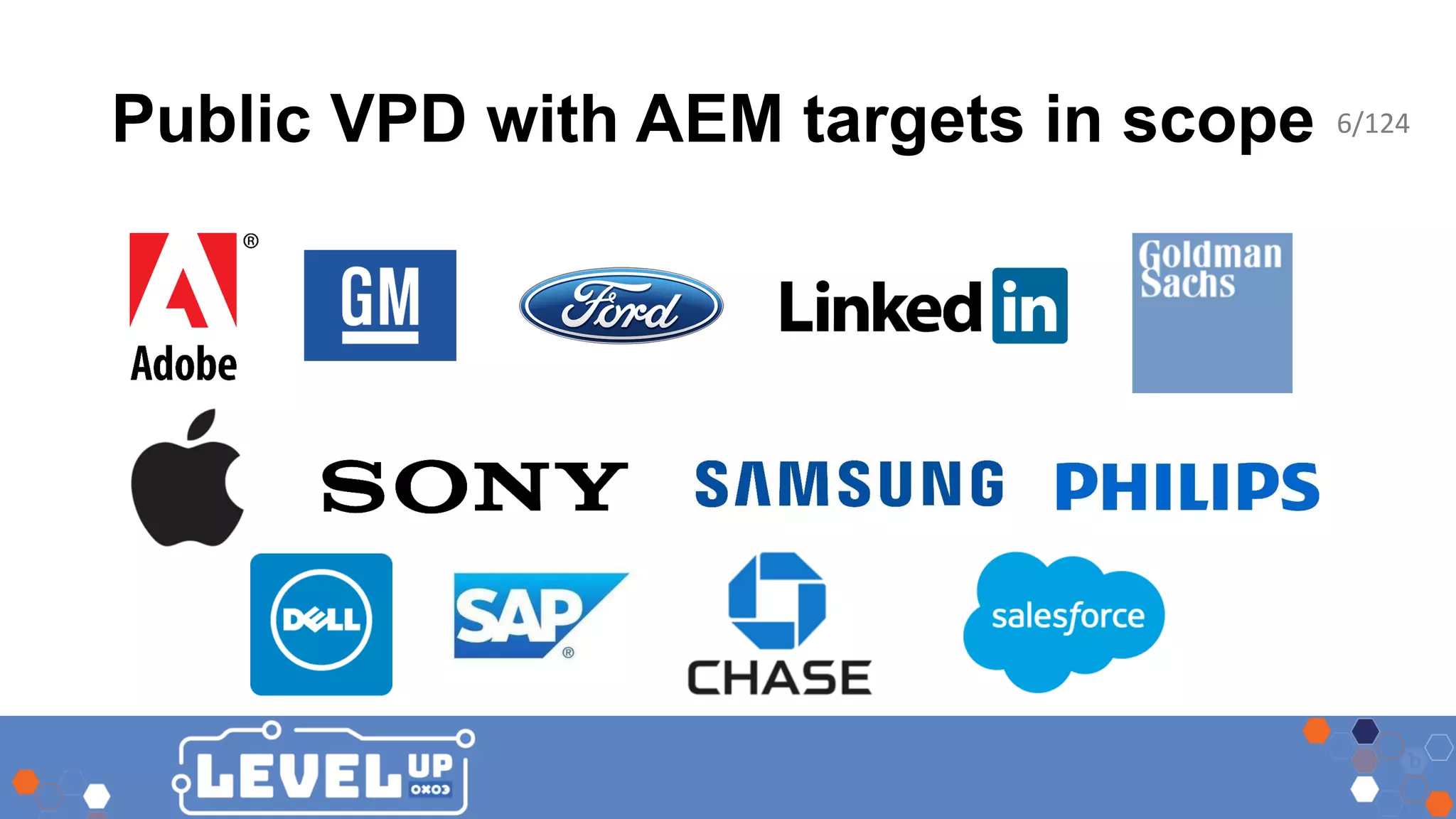 Public VPD with AEM targets in scope 6/124 