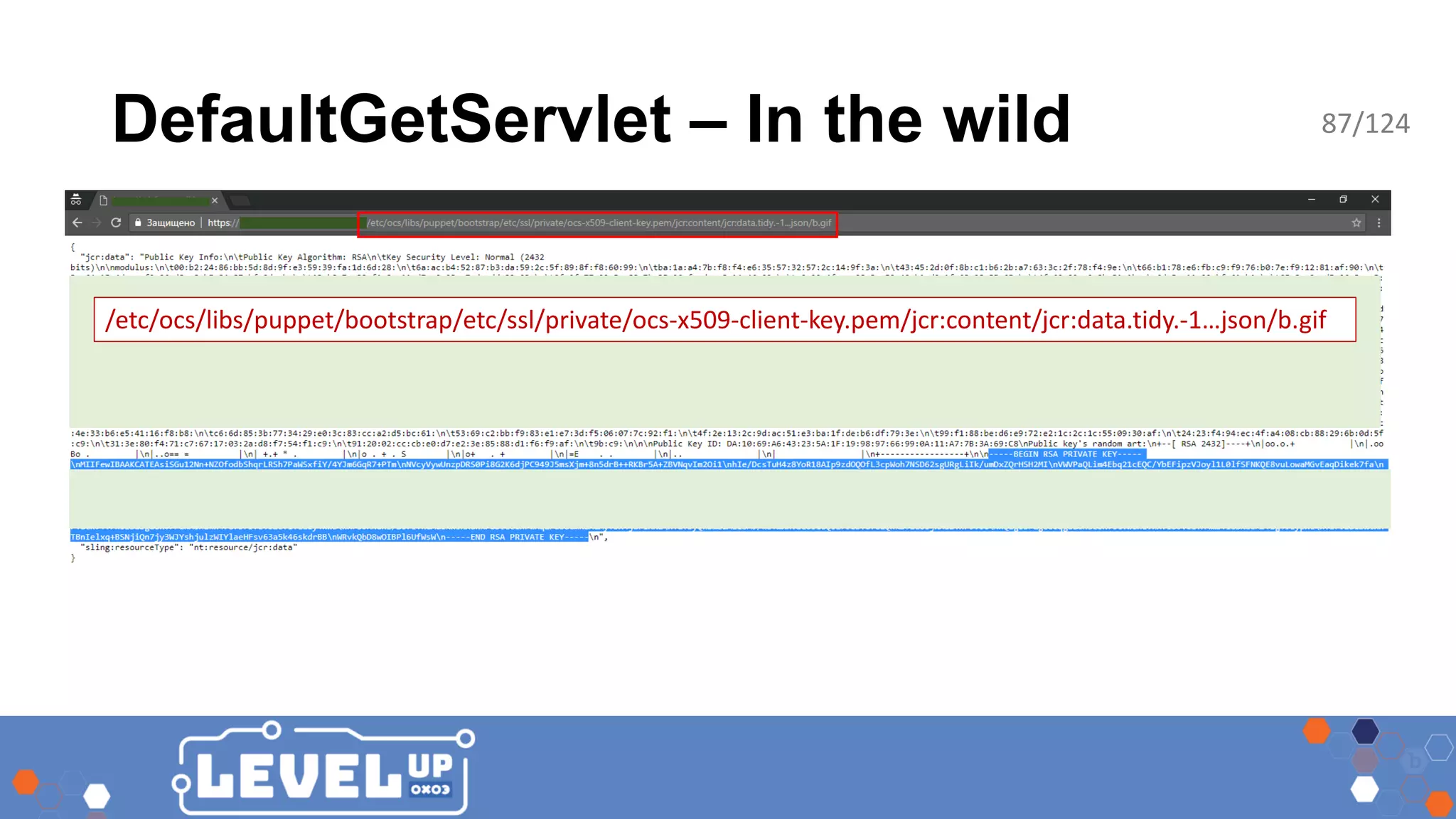 DefaultGetServlet – In the wild /etc/ocs/libs/puppet/bootstrap/etc/ssl/private/ocs-x509-client-key.pem/jcr:content/jcr:data.tidy.-1…json/b.gif 87/124 