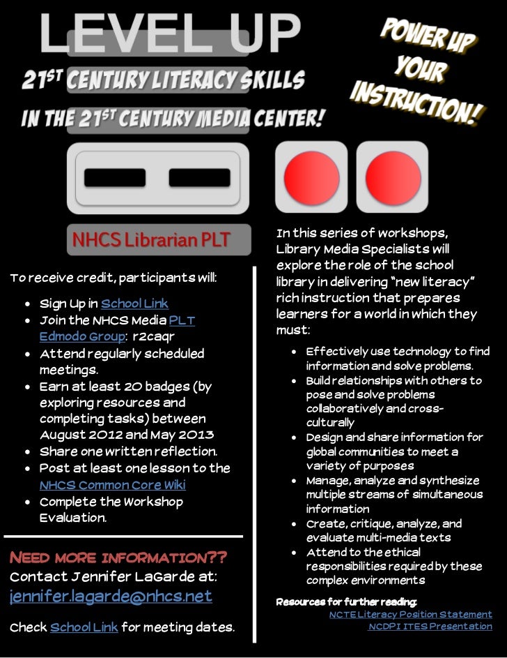 level up literacy pd plt workshop flyer