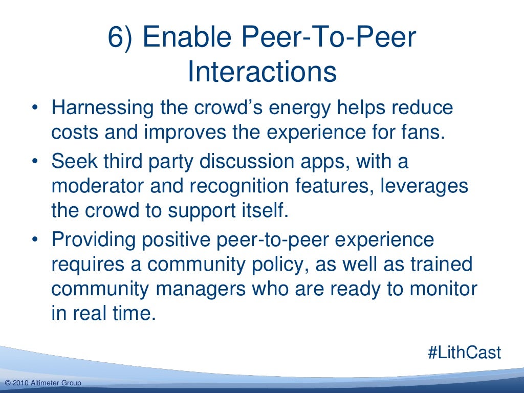 6) Enable PeerToPeer Interactions