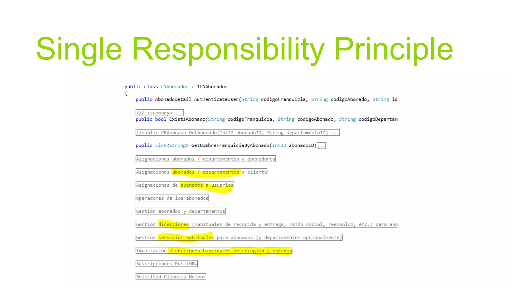 Single Responsibility Principle
 