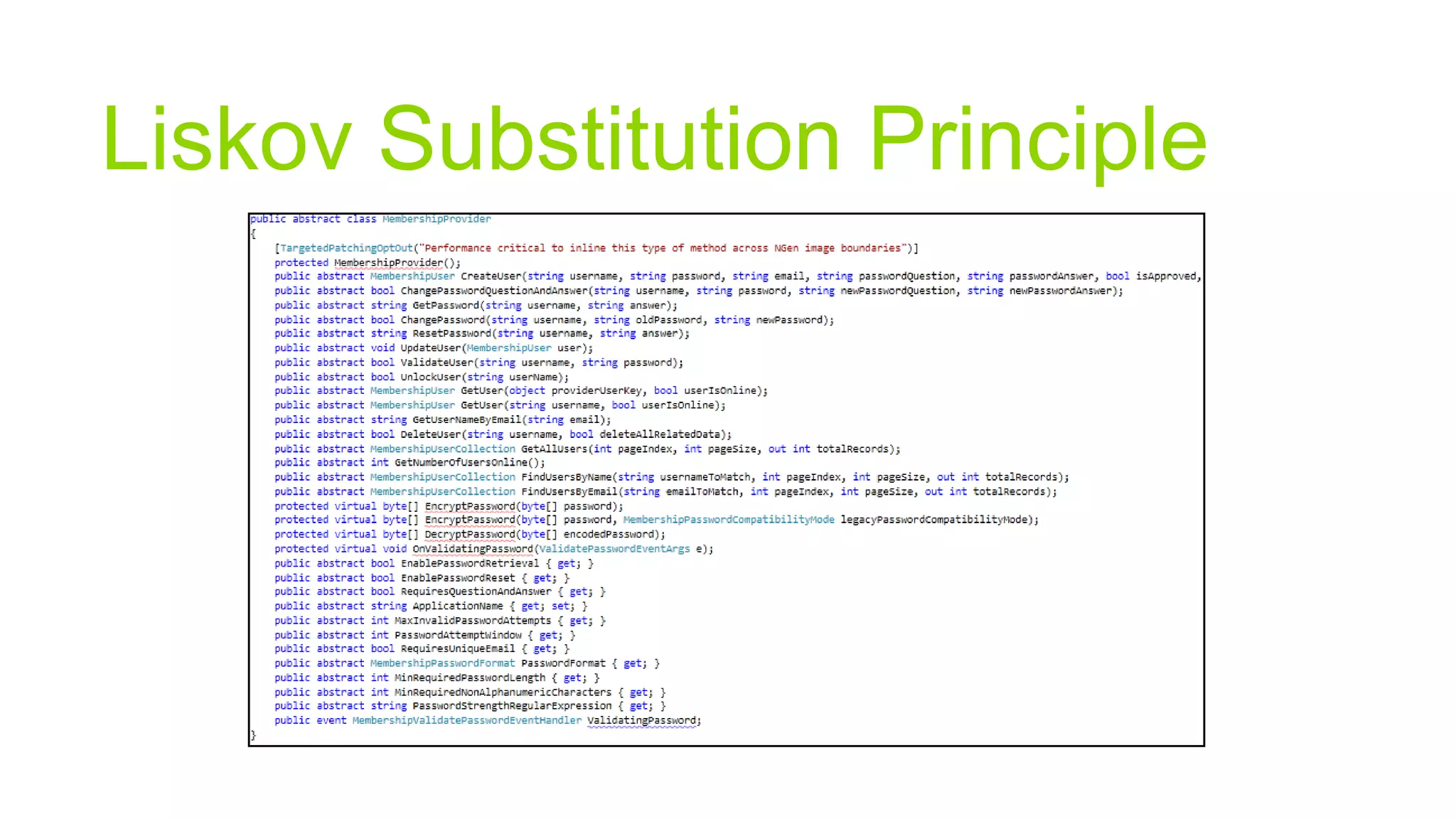 Liskov Substitution Principle
 
