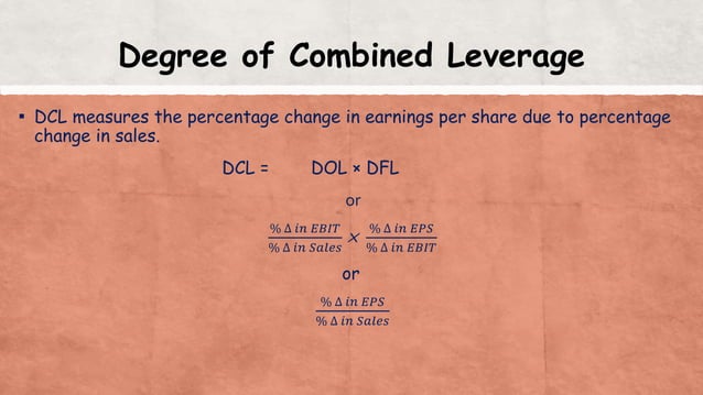 Leverage (Operating, financial & combined leverage) | PPTX | Stocks and ...