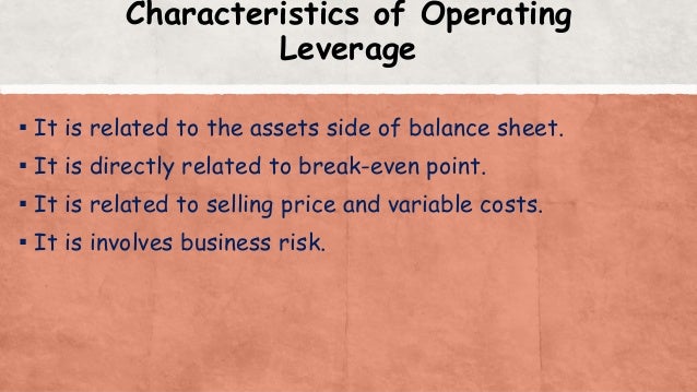 Leverage Operating Financial Combined Leverage