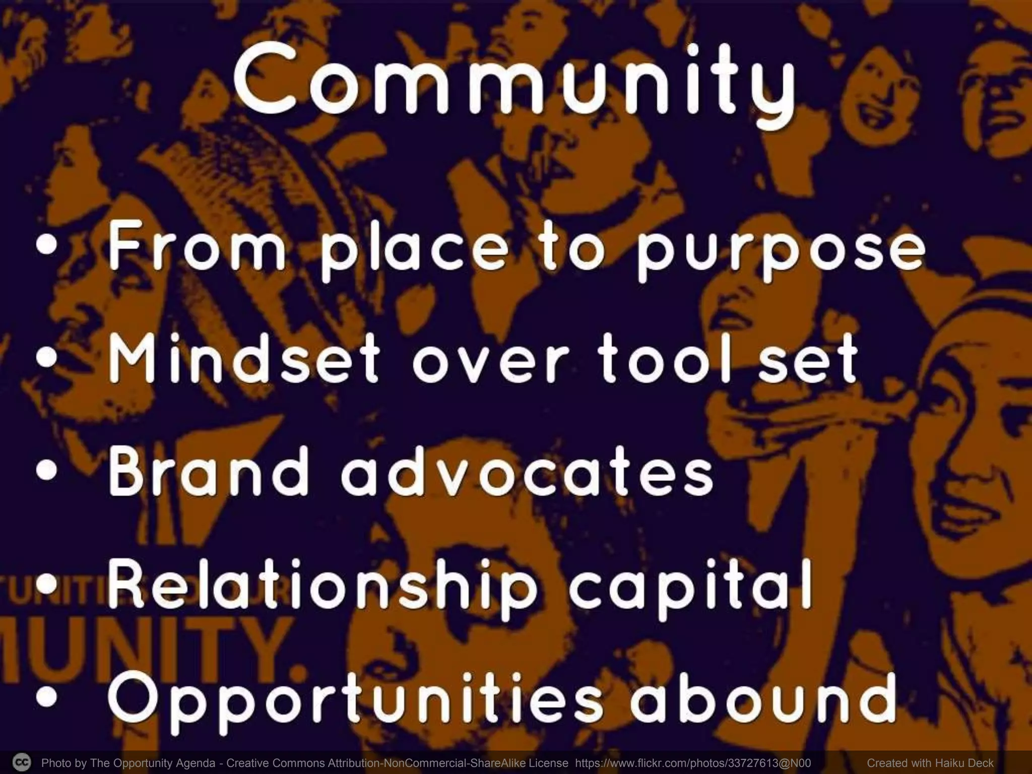 Photo by The Opportunity Agenda - Creative Commons Attribution-NonCommercial-ShareAlike License https://www.flickr.com/photos/33727613@N00 Created with Haiku Deck
 