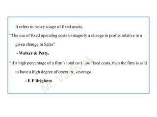 Analysis of Leverage and its types of leverage analysis. | PPTX
