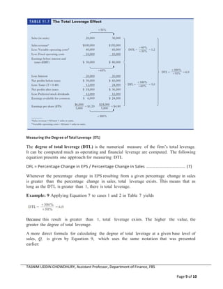 Dtl Examples Leverage Analysis , Degree of L,DFL, DTL.pdf