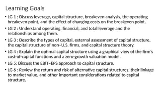 Leverage and capital structure in company | PPTX