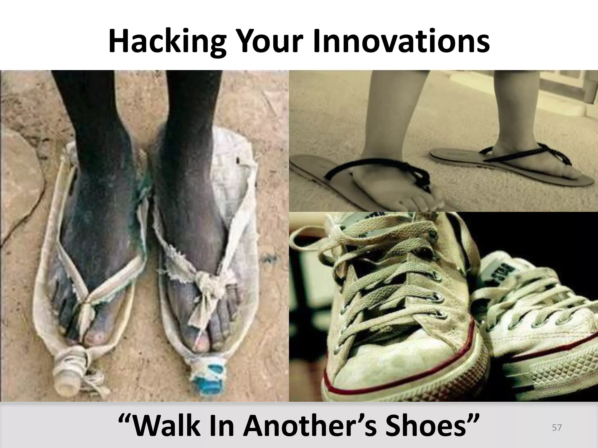 Hacking Your Innovations 
“Walk In Another’s Shoes” 57 
 