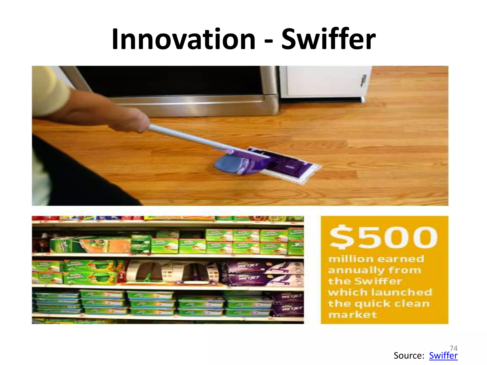 Innovation - Swiffer 
74 
Source: Swiffer 
 