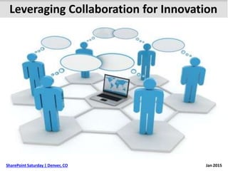 Leveraging Collaboration for Innovation
Jan 2015SharePoint Saturday | Denver, CO
 