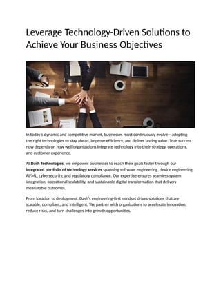Leverage Technology-Driven Solutions to Achieve Your Business ...