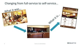 5 
© 2014 CA. ALL RIGHTS RESERVED. 
Changing from full-service to self-service…  