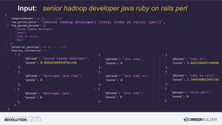 Input: senior hadoop developer java ruby on rails perl
 