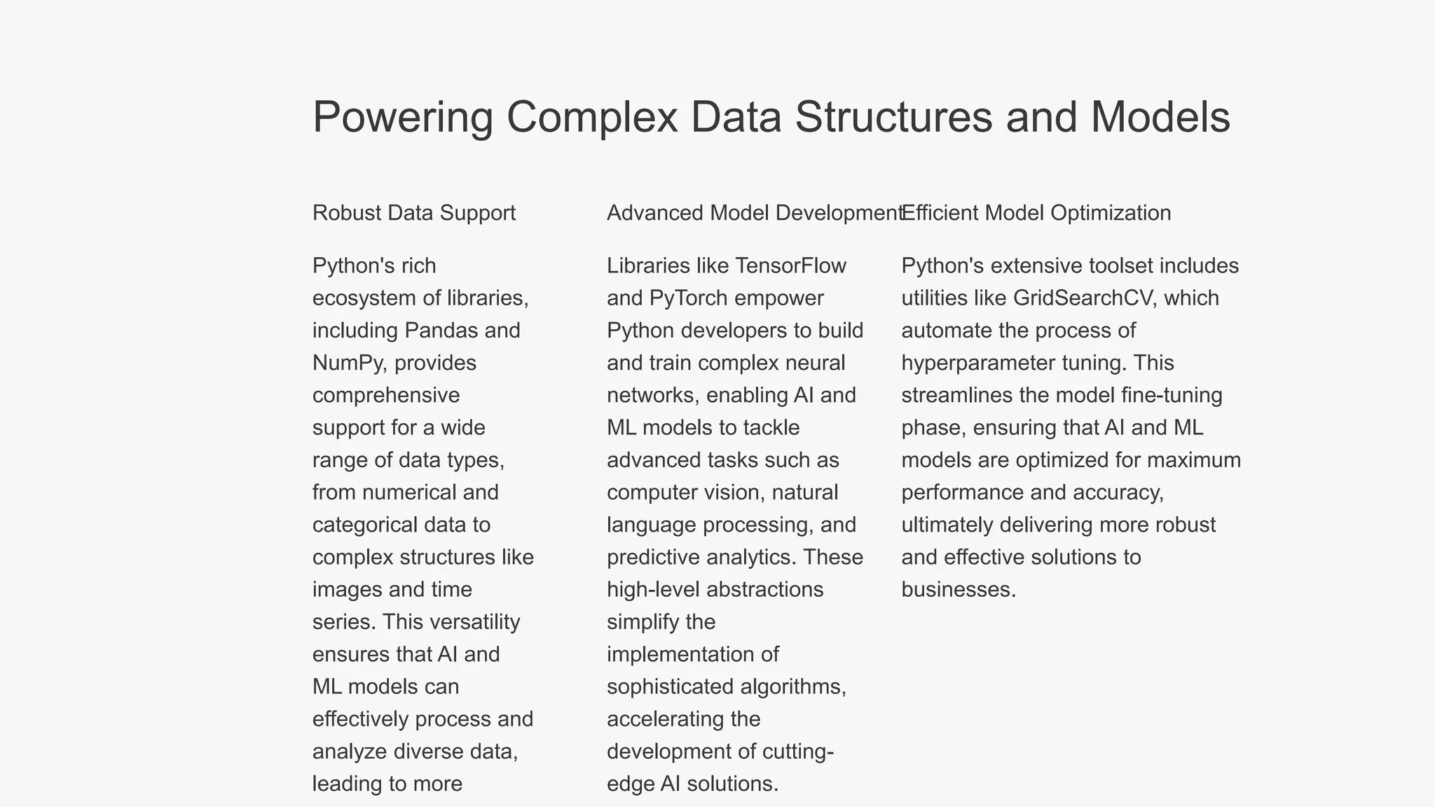 Leveraging Python for Cutting Edge AI and Machine Learning | PPT