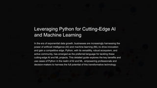 Leveraging Python for Cutting Edge AI and Machine Learning | PPT