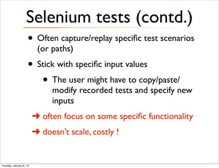 Leveraging selenium tests to generate more effective test cases. | PDF