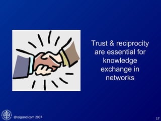 Trust & reciprocity are essential for knowledge exchange in networks 
