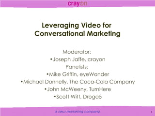 Leveraging Video for  Conversational Marketing ,[object Object],[object Object],[object Object],[object Object],[object Object],[object Object],[object Object]