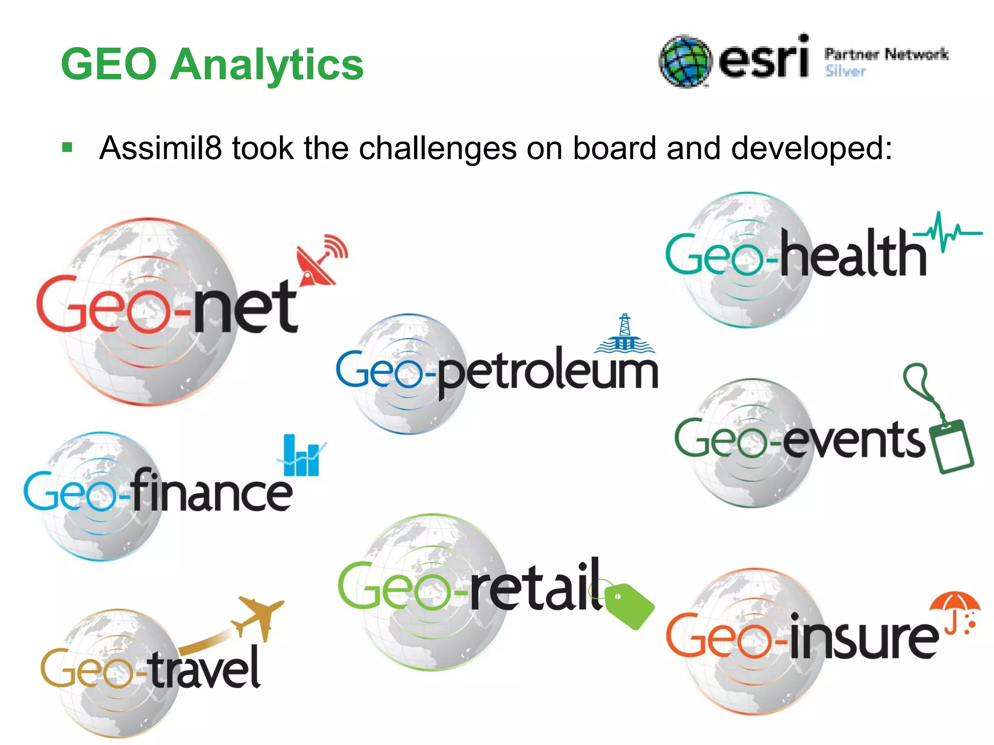 GEO Analytics
 Assimil8 took the challenges on board and developed:
 