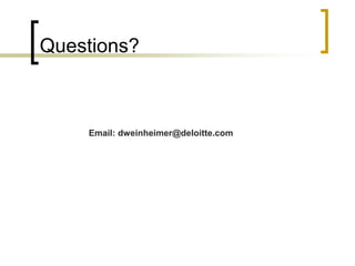 Questions?
Email: dweinheimer@deloitte.com
 