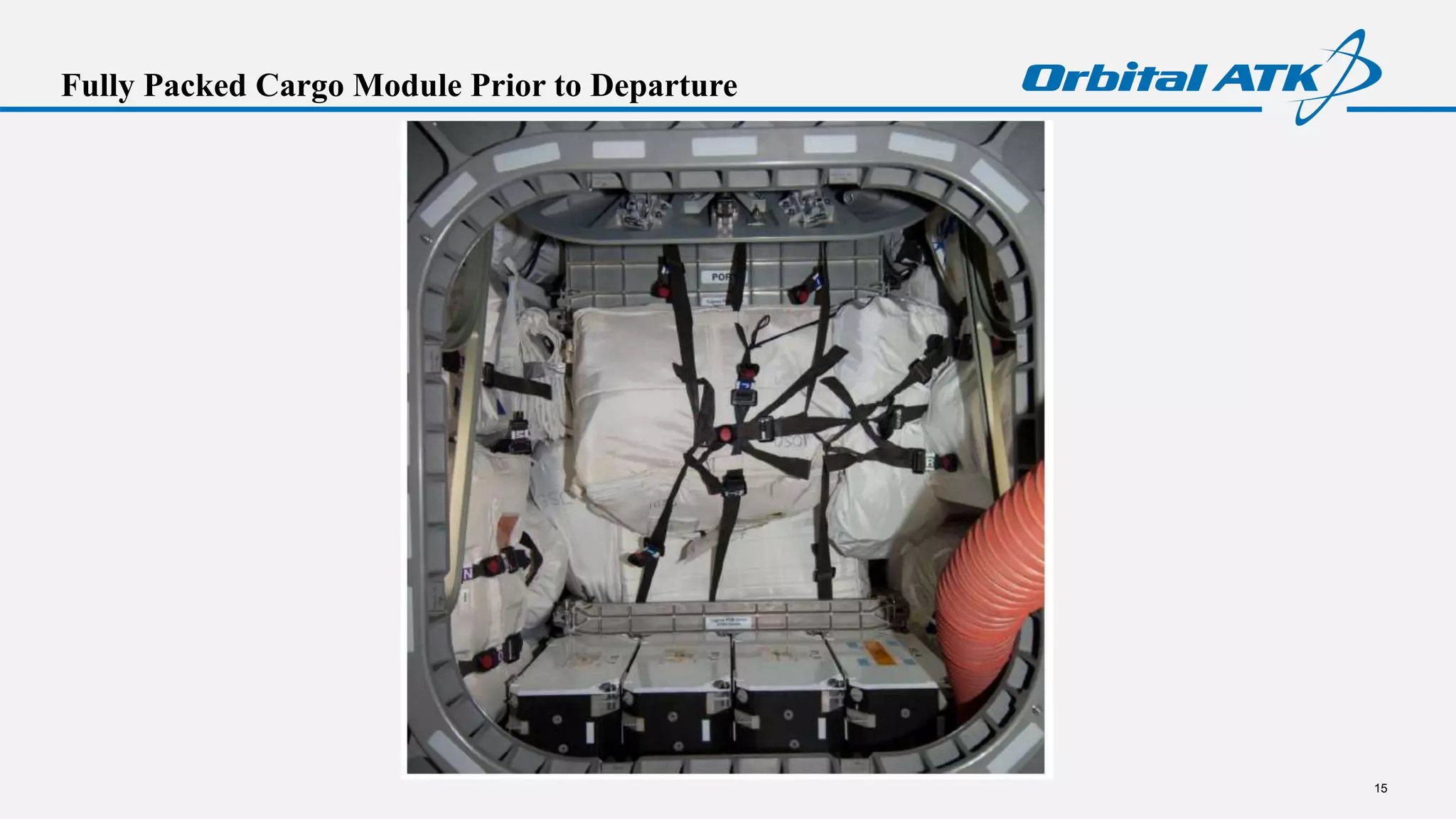 Fully Packed Cargo Module Prior to Departure
15
 