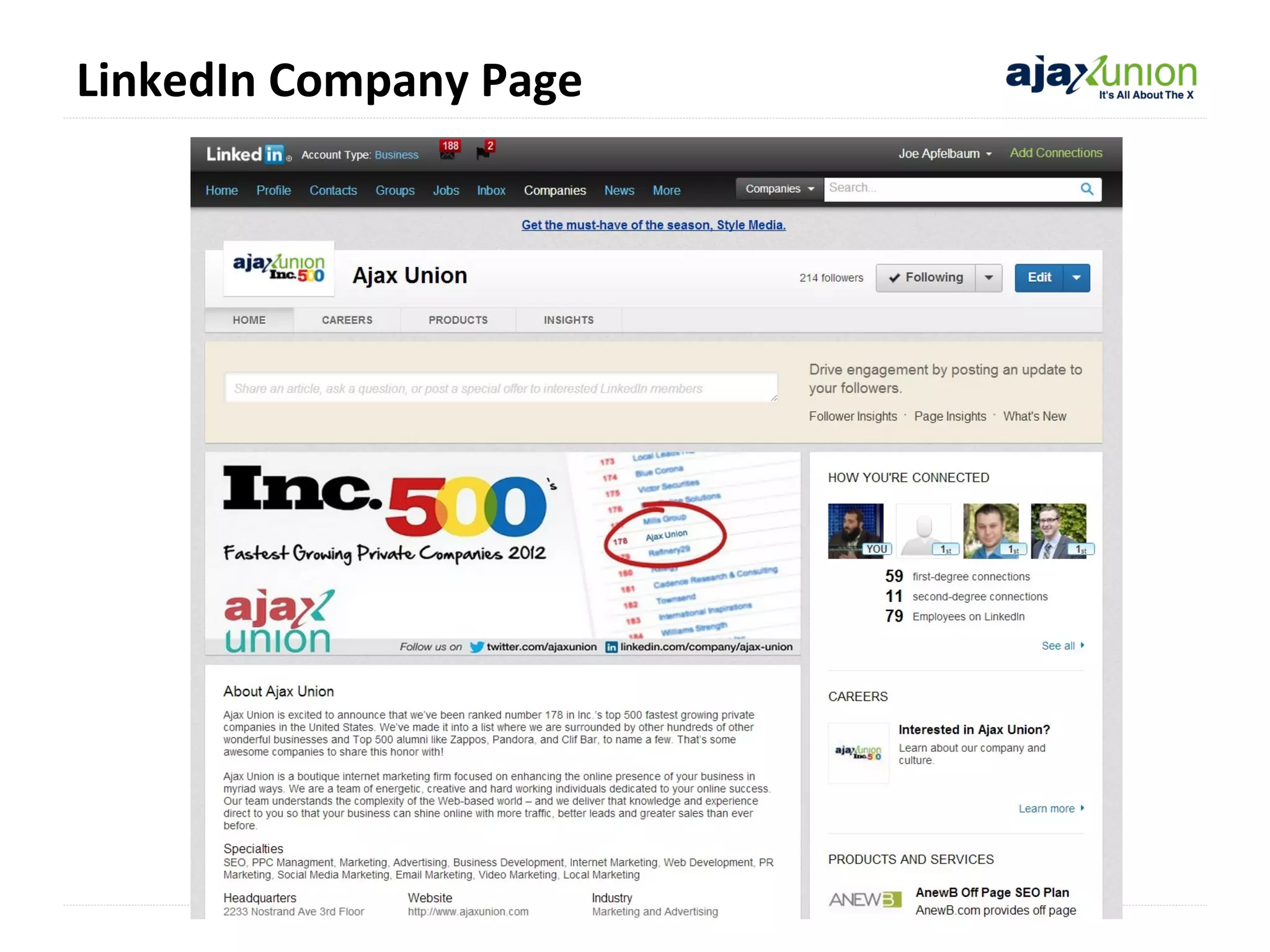 LinkedIn Company Page

 