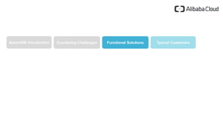 ApsaraDB Introduction Countering Challenges Functional Solutions Typical Customers
 