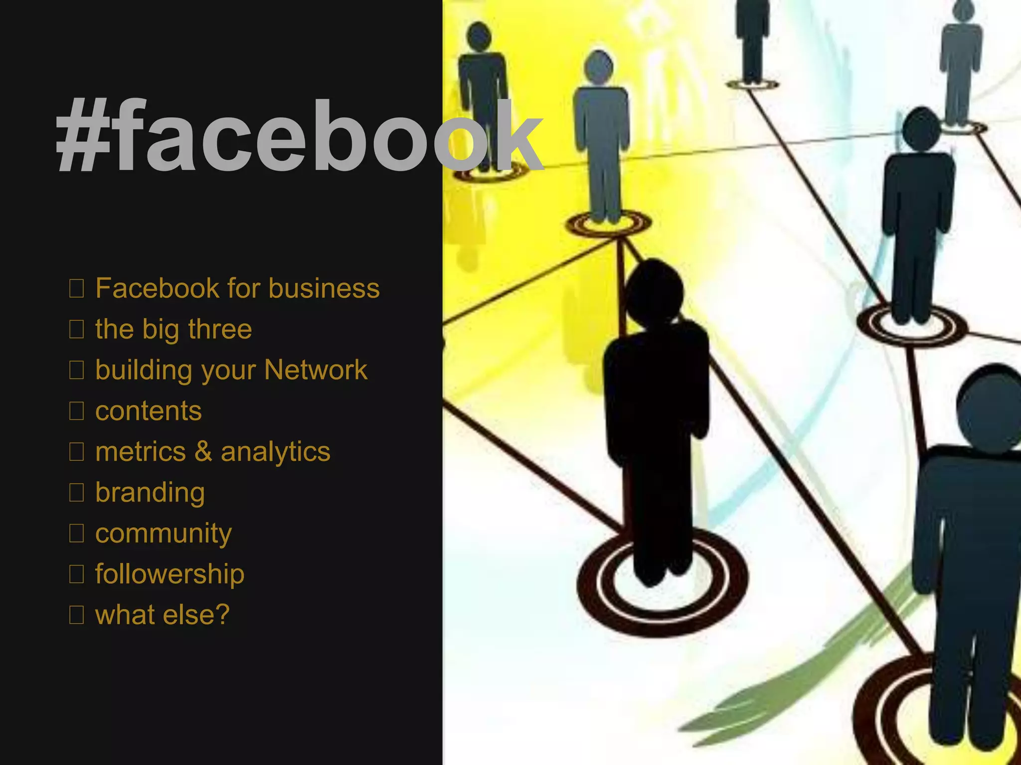 #Twitter 
why Tweet? 
targeted follow 
build your lists 
re-tweet often 
integrate platforms 
use URL “shorteners” 
Use/plan your harsh-tags 
rich media content allowed 
rich critical mass then balance 
followers/following out 
use @s and set goals 
 