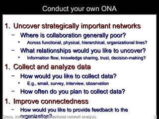 Conduct your own ONAConduct your own ONA
1.1. Uncover strategically important networksUncover strategically important netw...