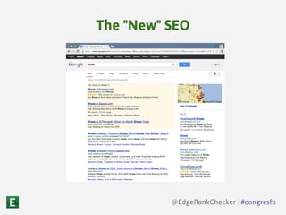 The "New" SEO
@EdgeRankChecker | #congresfb
 