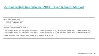 43
© The Pythian Group Inc., 2018
© The Pythian Group Inc., 2019 43
Automatic Data Optimization (ADO) – Time & Access Method
 