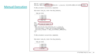 47
© The Pythian Group Inc., 2018
© The Pythian Group Inc., 2019 47
Manual Execution
 
