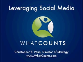 Leveraging Social Media




  Christopher S. Penn, Director of Strategy
           www.WhatCounts.com
 