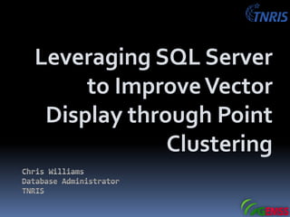 Leveraging SQL Server
     to Improve Vector
 Display through Point
             Clustering
 