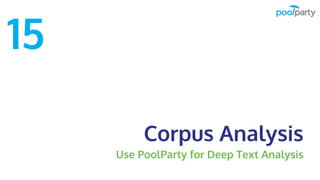 Corpus Analysis
Use PoolParty for Deep Text Analysis
15
 
