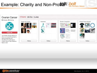 Example: Charity and Non-Profits




                                   Site-Seeker, Inc.   2012
 