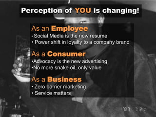 Perception of YOU is changing!As an EmployeeSocial Media is the new resume
