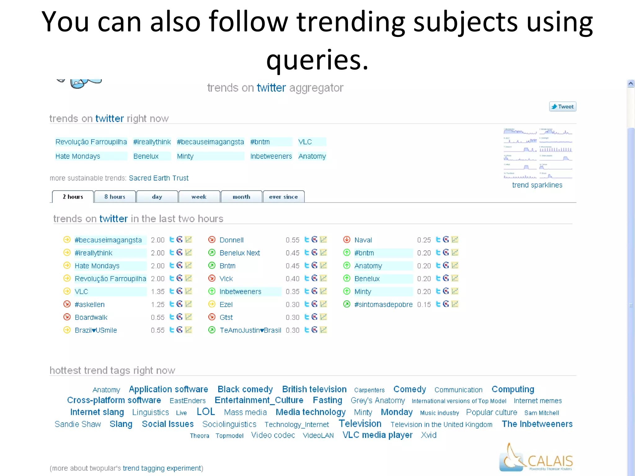 You can also follow trending subjects using queries.