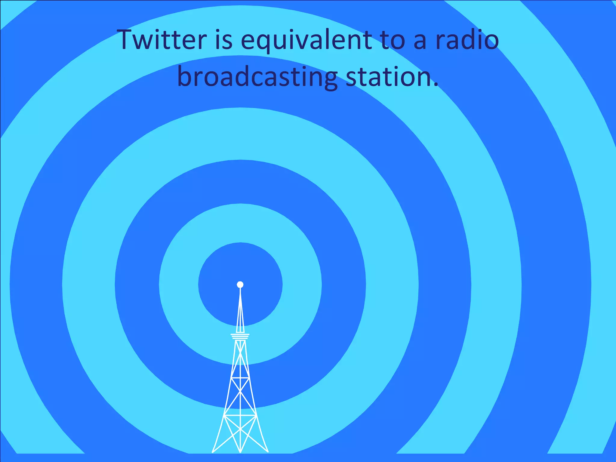 Twitter is equivalent to a radio broadcasting station. 