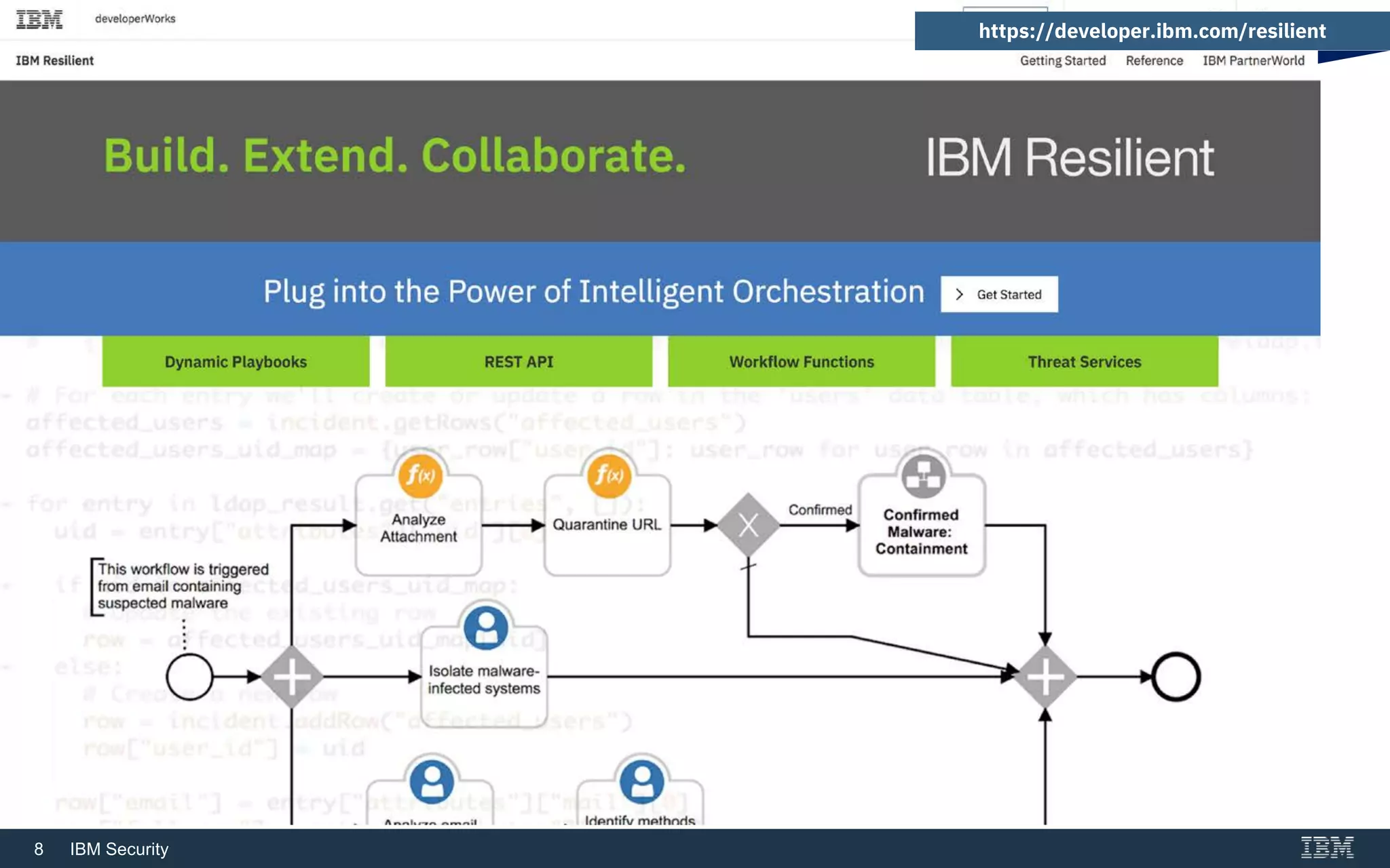 8 IBM Security
https://developer.ibm.com/resilient
 