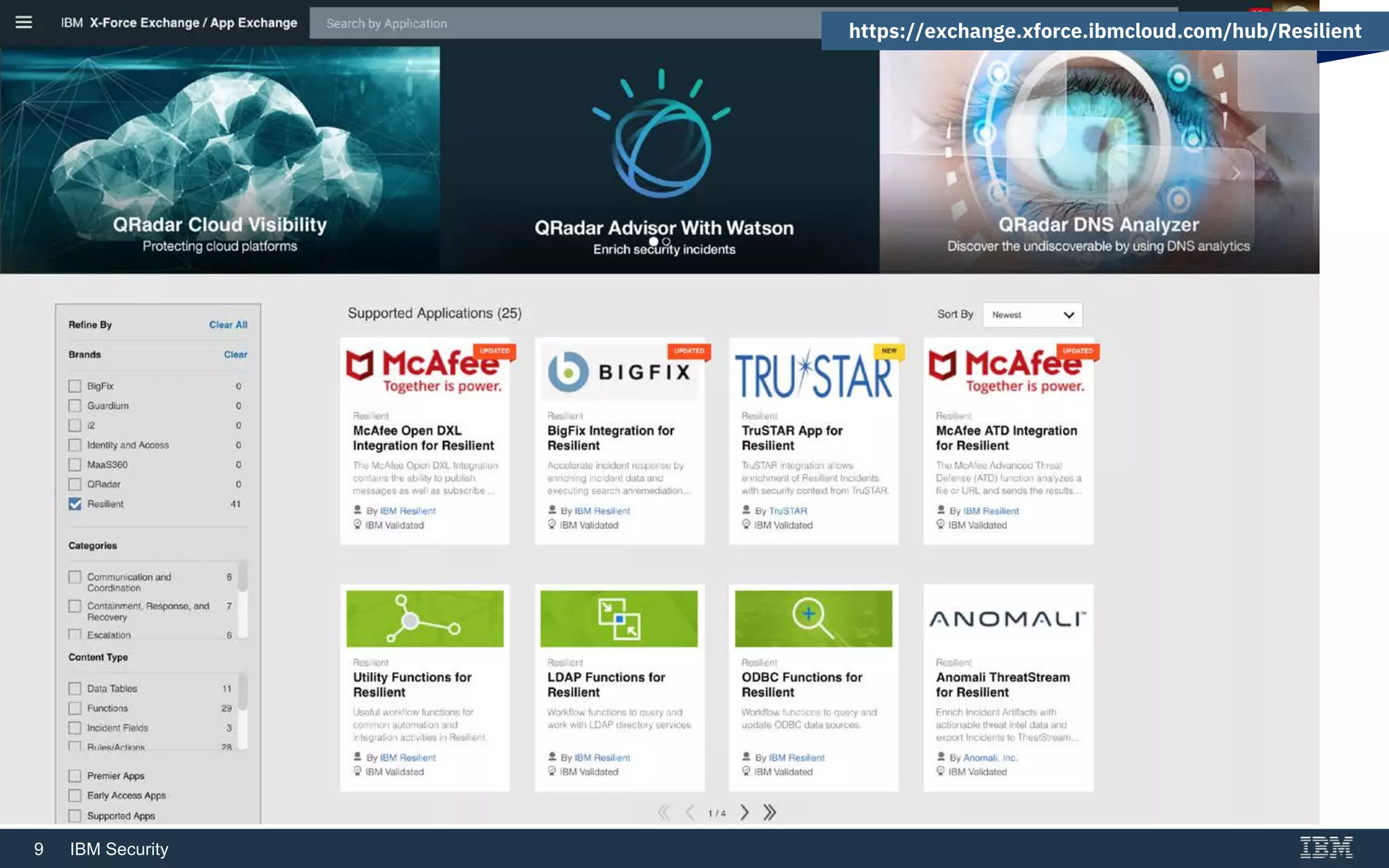 9 IBM Security
https://exchange.xforce.ibmcloud.com/hub/Resilient
 