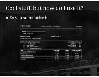 Cool stuff, but how do I use it? So you summarize it 