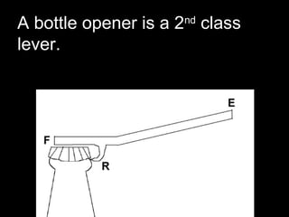 A bottle opener is a 2nd
class
lever.
 