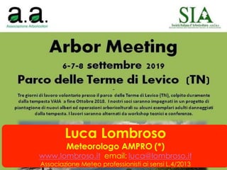Luca Lombroso
Meteorologo AMPRO (*)
www.lombroso.it email: luca@lombroso.it
Associazione Meteo professionisti ai sensi L.4/2013
 