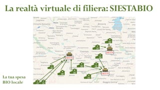 La realtà virtuale di filiera:SIESTABIO
SIESTA
SIESTA
SIESTA
La tua spesa
BIO locale
 